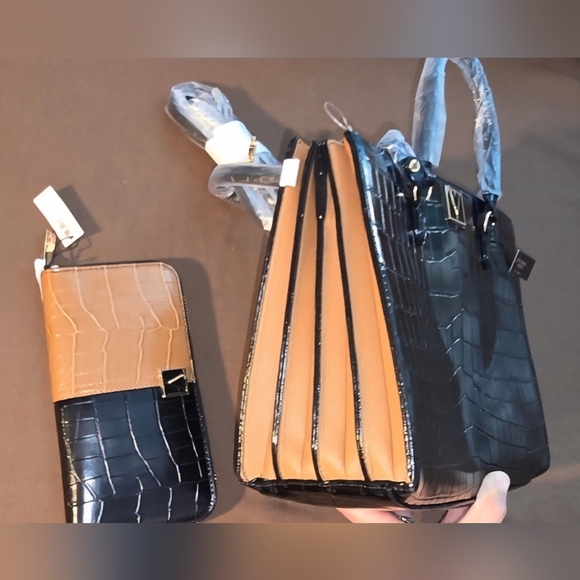 Victoria's Secret Black and Tan Satchel & Wallet - Picture 7 of 7